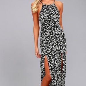 Lily Jane White & Black Floral Maxi Dress, Size M